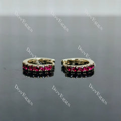 Doveggs round colored gem/lab grown diamond hoop earrings for women
