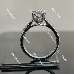 Doveggs half eternity paved engagement ring only semi-mount only(Exclusively to DovEggs Stones)