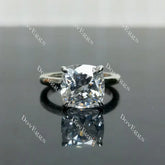 (size 5) Doveggs sterling silver gold 4ct cushion moissanite engagement ring