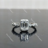 (size 6.75) Doveggs sterling silver 1ct emerald moissanite engagement ring
