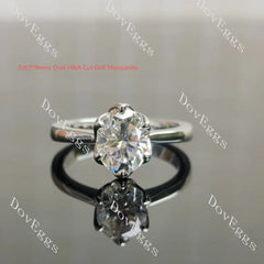 Doveggs flower shape solitaire moissanite engagement ring