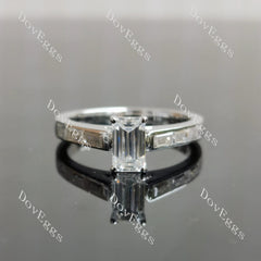 Emerald Erin-Emerald channel set moissanite engagement ring| DovEggs