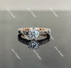 Doveggs round solitaire moissanite engagement ring