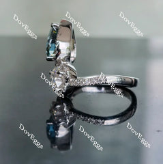 Two heart’s beat as one in memory of Robert moissanite engagement ring| Doveggs