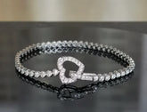 doveggs moissanite/lab grown diamond bracelet with accents 17.5cm length