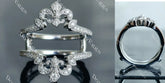 Doveggs round pave art deco moissanite/lab grown diamond enhancer/wedding band-7.2mm band width