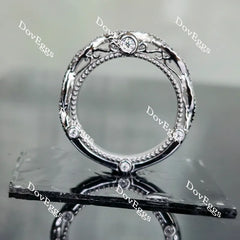 Doveggs round pave moissanite/lab grown diamond wedding band for women (wedding band only)-2.5mm band width