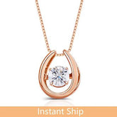 doveggs diamond 18k rose gold center 0.4 carat diamond pendant necklace
