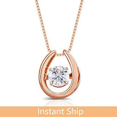 doveggs diamond 18k rose gold center 0.4 carat diamond pendant necklace