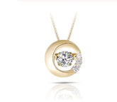 doveggs diamond 18k yellow gold center 0.2 carat diamond pendant necklace
