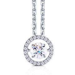 Doveggs round moissanite pendant necklace (pendant only)