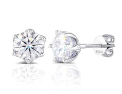 Doveggs round solitaire moissanite stud earrings for women