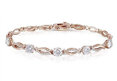 doveggs 2.5 carat moissanite/colored gem bracelet with accents 17cm length