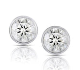 Doveggs bezel setting moissanite push back stud earrings