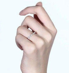 Doveggs Half eternity stacking infinity moissanite/lab diamond wedding band-1.7mm band width