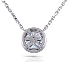 Doveggs round halo moissanite pendant necklace