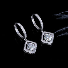 Doveggs art deco round moissanite hoop earring