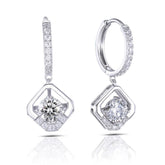 Doveggs art deco round moissanite hoop earring