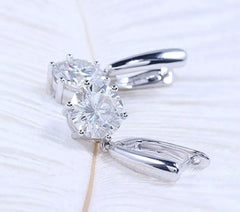 Doveggs round solitaire moissanite hoop earrings