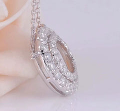 Doveggs round moissanite/lab grown diamond pendant necklace for women