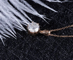 Doveggs round moissanite pendant necklace for women (pendant only)