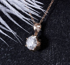 Doveggs round moissanite pendant necklace for women (pendant only)