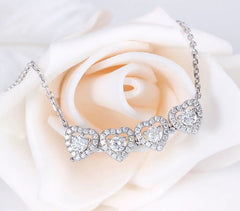 Doveggs round heart shape moissanite pendant necklace for women
