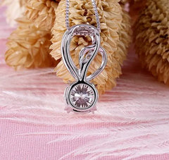 Doveggs round moissanite pendant necklace with accents (pendant only)