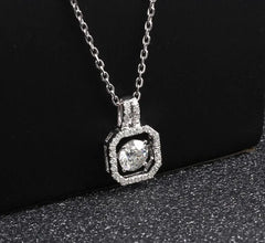 Doveggs art deco round moissanite pendant necklace (pendant only)