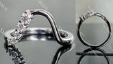 Doveggs round five stones curved moissanite/lab grown diamond wedding band-2.0mm band width