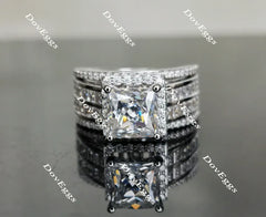 Doveggs princess halo channel set moissanite engagement ring