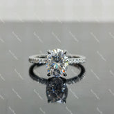 (size 6.75)Doveggs 2ct GHI color oval moissanite engagement SS ring