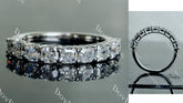 Doveggs asscher half eternity pave moissanite wedding band-2.1mm band width