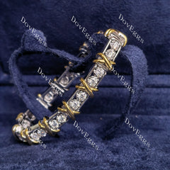 Doveggs round full eternity moissanite/lab grown diamond bracelet for women