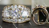 Doveggs cushion three-stone moissanite engagement ring