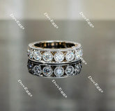 Doveggs bezel setting moissanite/lab grown diamond wedding band-4.9mm band width