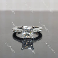 (size 5.75) Doveggs sterling silver 2ct Princess moissanite engagement ring