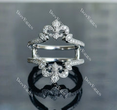 Doveggs round pave art deco moissanite/lab grown diamond enhancer/wedding band-7.2mm band width