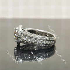 (size 6.5) Doveggs sterling silver 2ct Round moissanite engagement ring