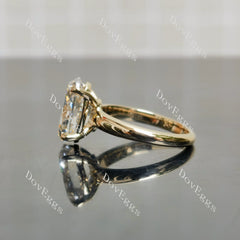 Oval solitaire moissanite engagement ring| DovEggs