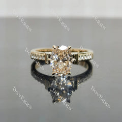 DovEggs pave bridge art deco vintage engagement ring only semi-mount only(Exclusively to DovEggs Stones)