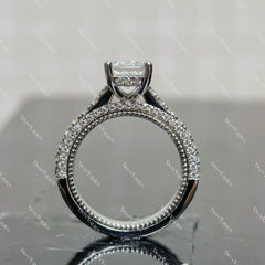 (size 4.5) Doveggs 2ct emerald moissanite sterling silver engagement ring