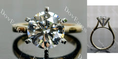 Doveggs Round Pave Solitaire Lab Grown Diamond Engagement Ring