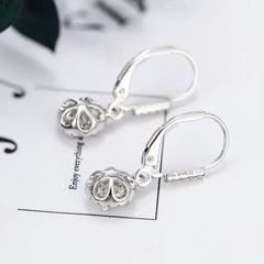 Doveggs halo round drop moissanite earring