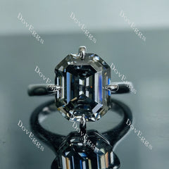Doveggs krupp cut solitaire stardust grey moissanite engagement ring