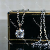 Doveggs round pave moissanite pandant necklace (pandant only)