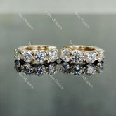 Doveggs 2 carat round moissanite/lab grown diamond hoop earrings for women