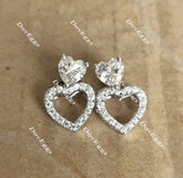 Doveggs heart halo moissanite earrings for women