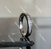 Doveggs princess channel set moissanite/lab grown diamond wedding band (wedding band only)-3mm band width