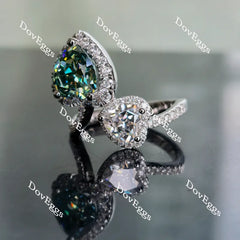 Two heart’s beat as one in memory of Robert moissanite engagement ring| Doveggs